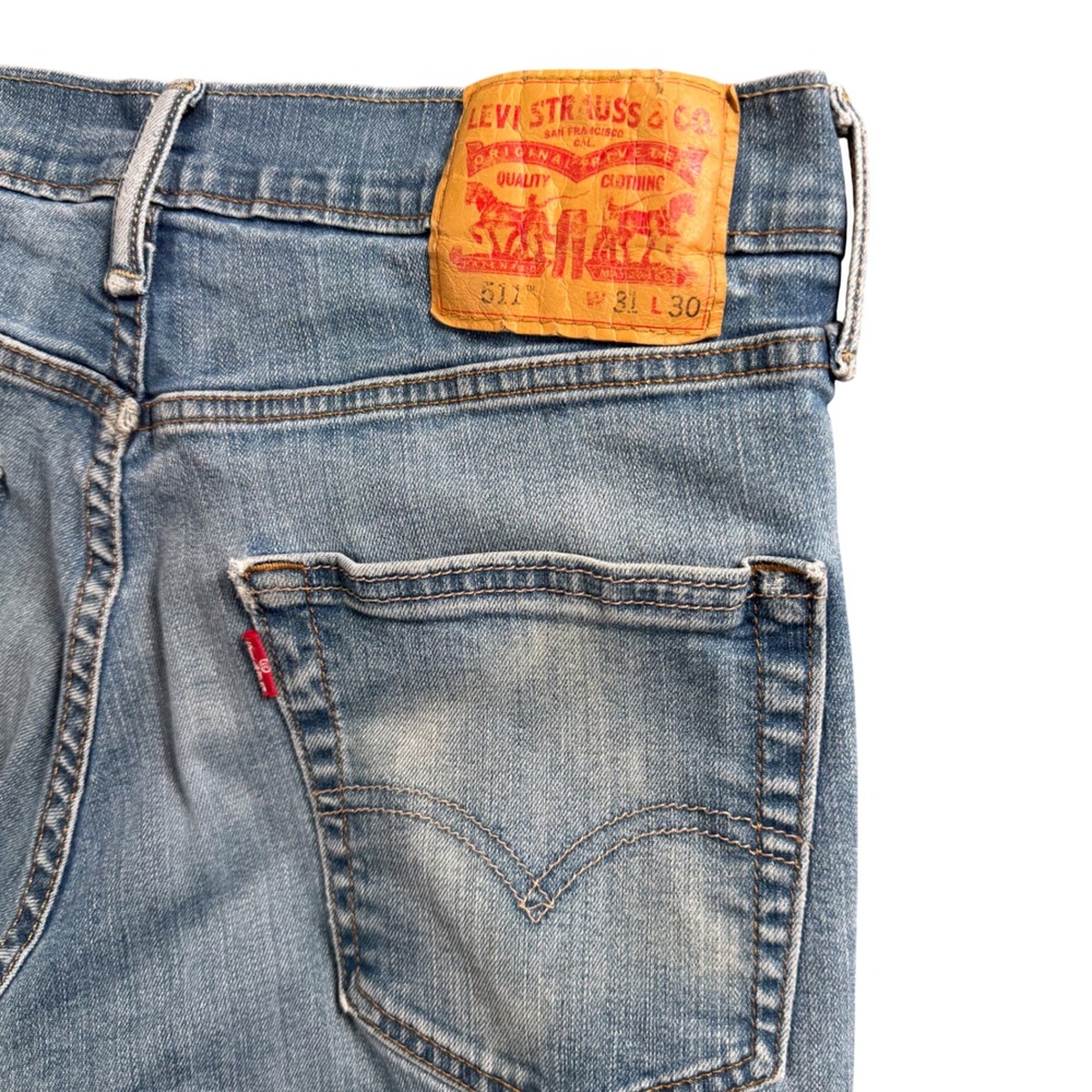 Levi's 511 Slim Fit Jean Men 30x28.5 Light Wash Denim Streetwear Casual Workwear